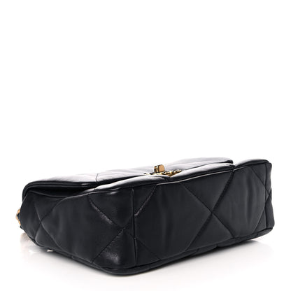 Chanel Goatskin Quilted Medium Chanel 19 Flap Navy Blue 4 of 12