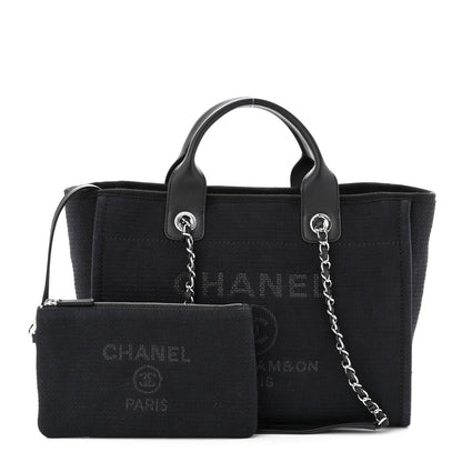 Chanel Mixed Fibers Small Deauville Tote Black 1 of 12