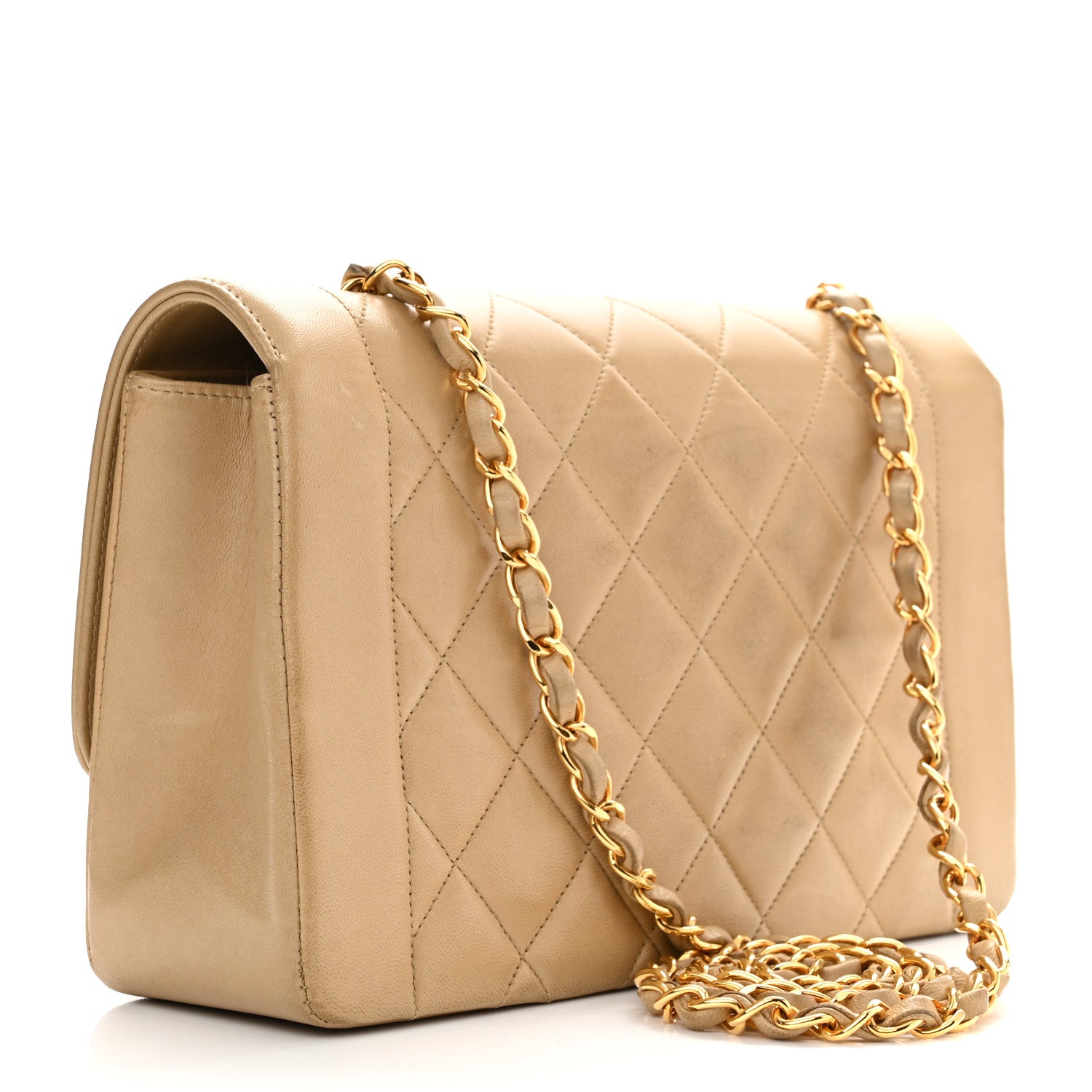 Chanel Lambskin Quilted Medium Single Flap Beige 3 of 11