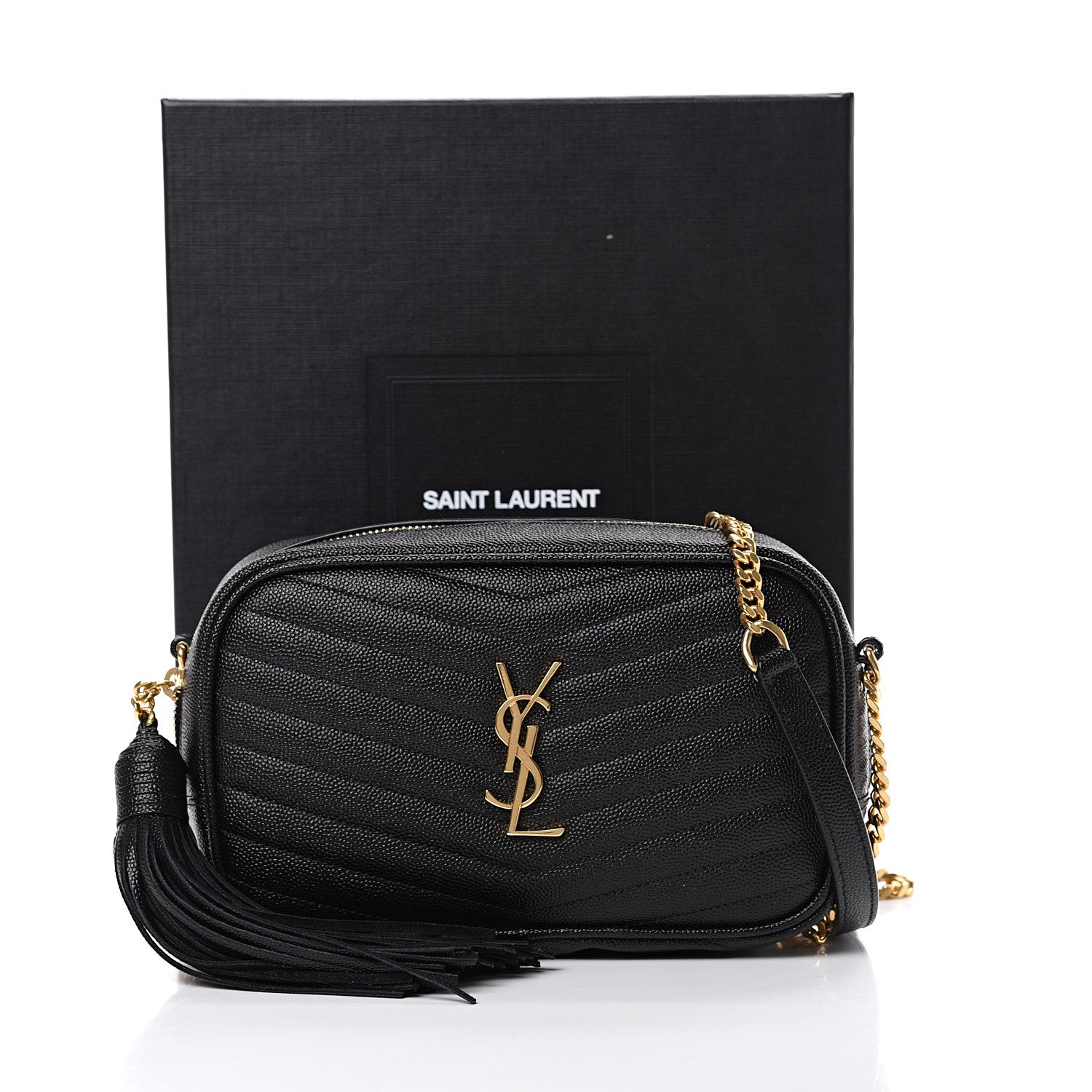 Saint Laurent Grain De Poudre Matelasse Monogram Mini Lou Camera Bag Black 12 of 12