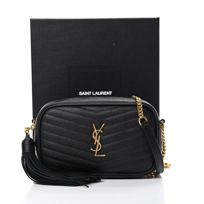 Saint Laurent Grain De Poudre Matelasse Monogram Mini Lou Camera Bag Black 12 of 12