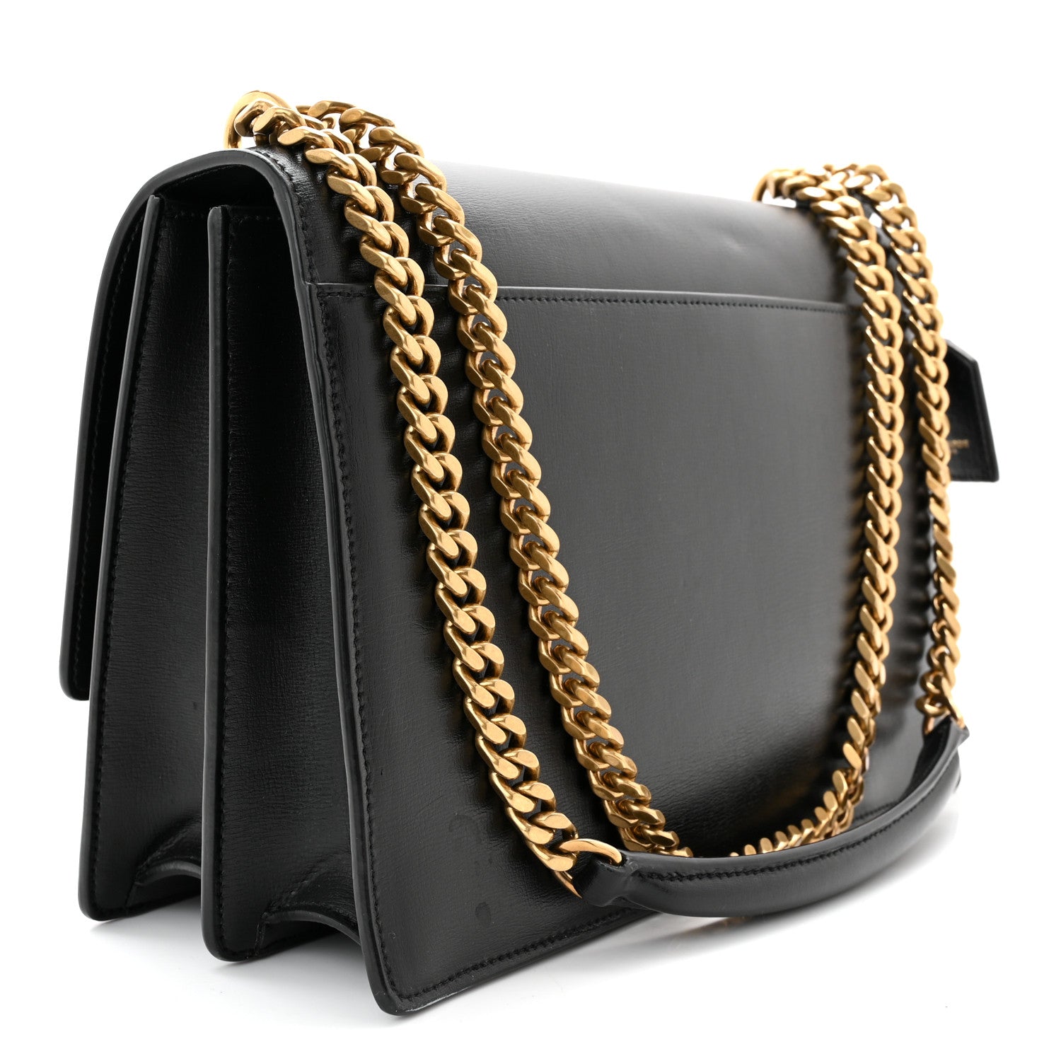 Saint Laurent Calfskin Large Monogram Sunset Black 2 of 9