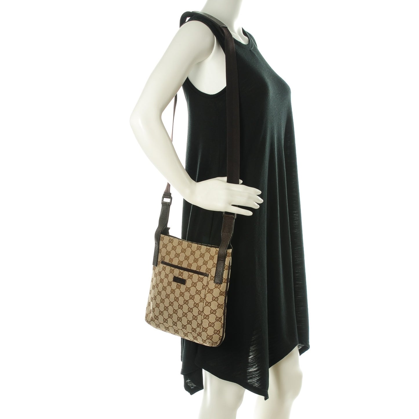 Monogram Flat Messenger Bag Dark Brown