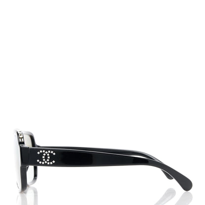 Chanel Acetate Crystal CC Shield Sunglasses 71431A Light Grey 3 of 8