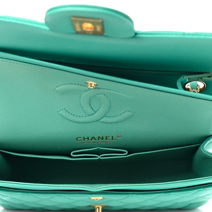 Chanel Lambskin Quilted Small Double Flap Green 5 of 12