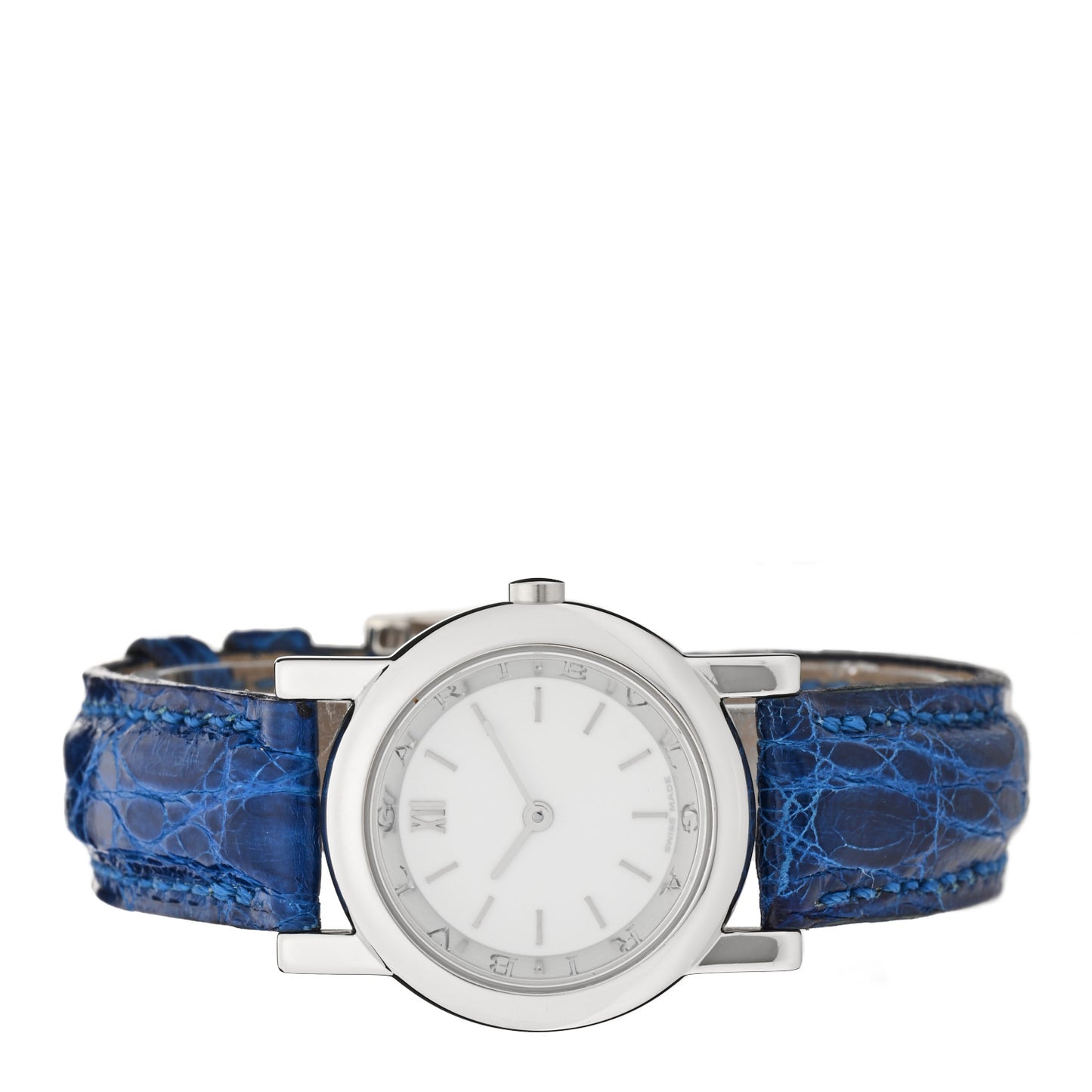 Platinum Alligator 26mm Anfiteatro Quartz Watch Blue