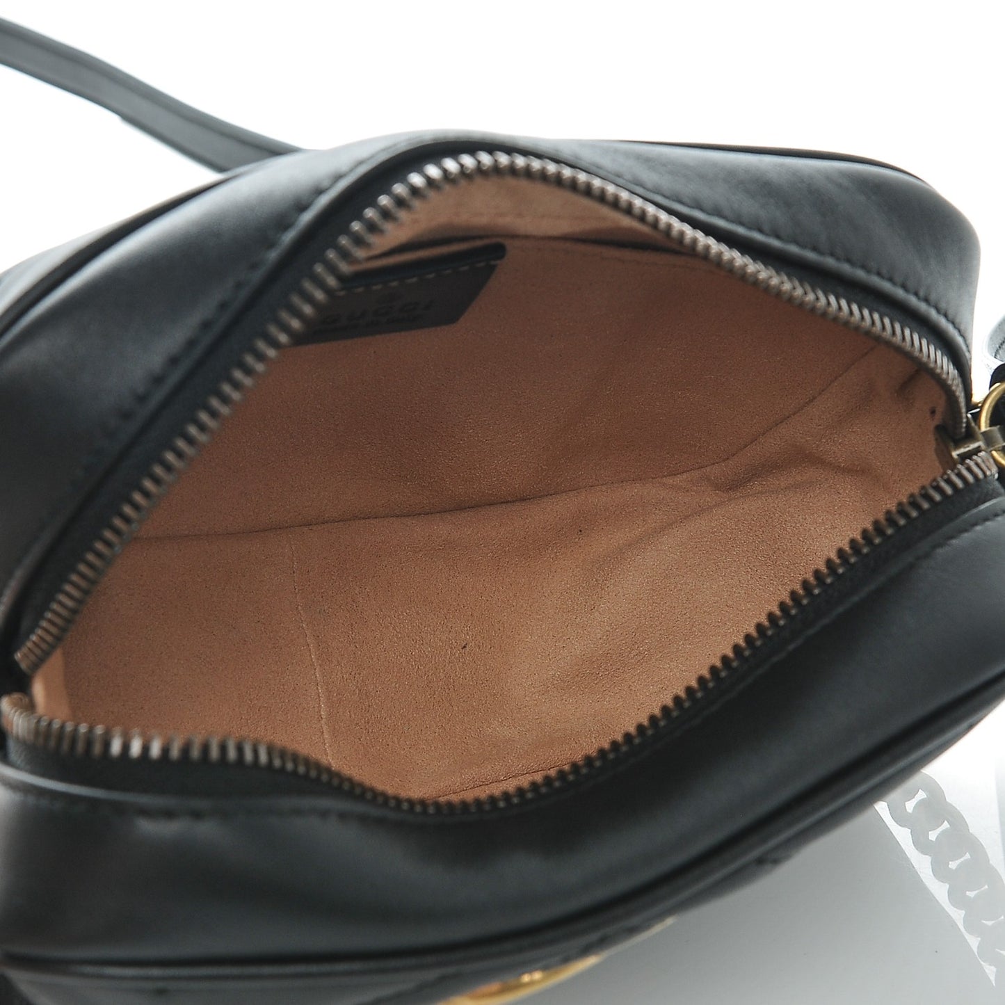 Calfskin Matelasse Mini GG Marmont Chain Shoulder Bag Black
