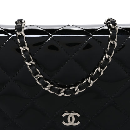 Chanel Patent Quilted Wallet On Chain WOC Black 9 of 11