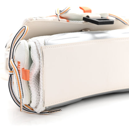 Balenciaga Faux Calfskin Fabric Glow In The Dark Small Sneakerhead Top Handle Bag White Orange 9 of 11