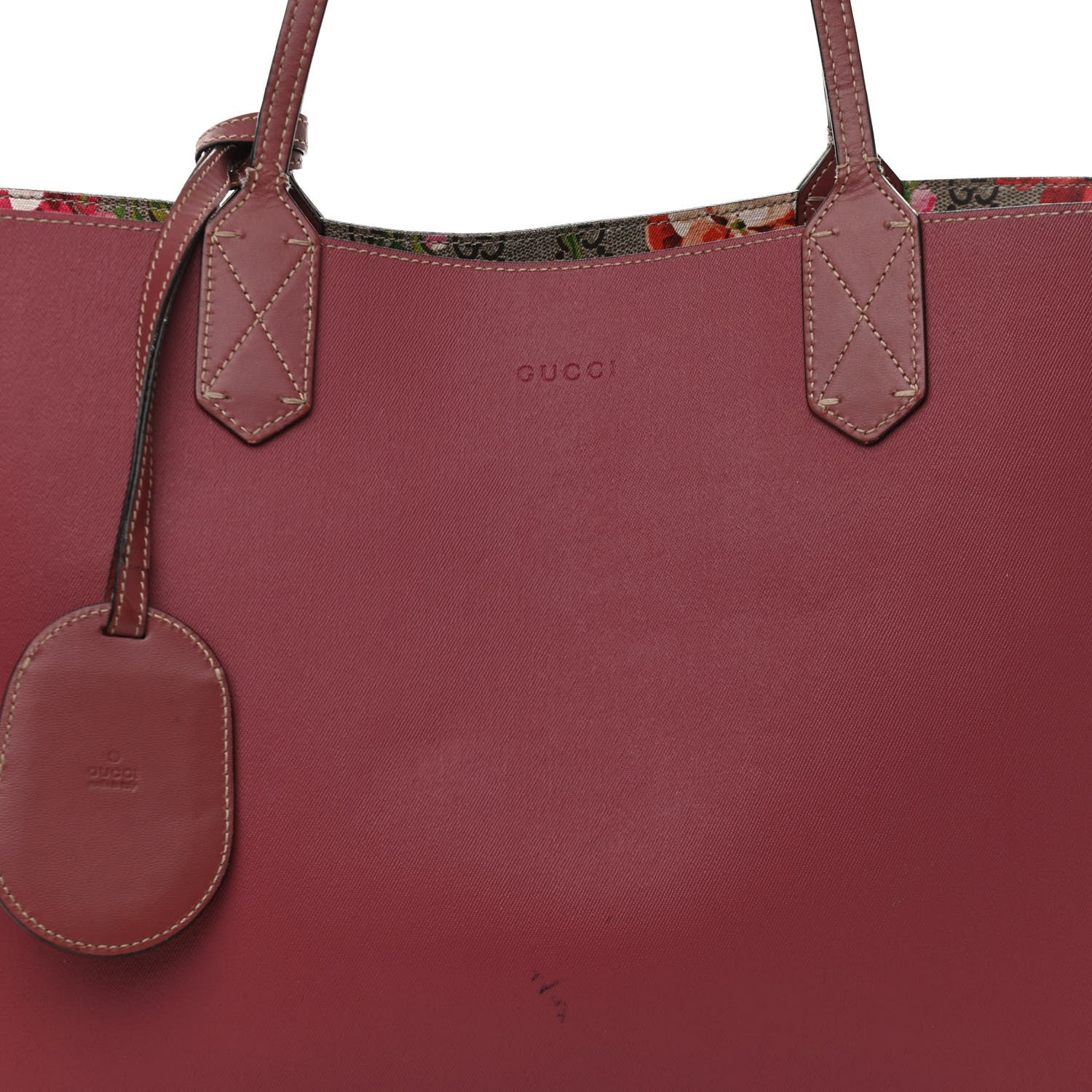 Gucci GG Supreme Monogram Blooms Medium Reversible Tote Beige Multicolor Dry Rose 14 of 24