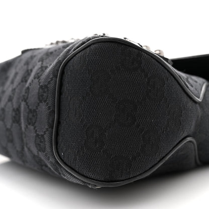 Gucci Monogram Horsebit Chain Studded Flap Shoulder Bag Black 10 of 14