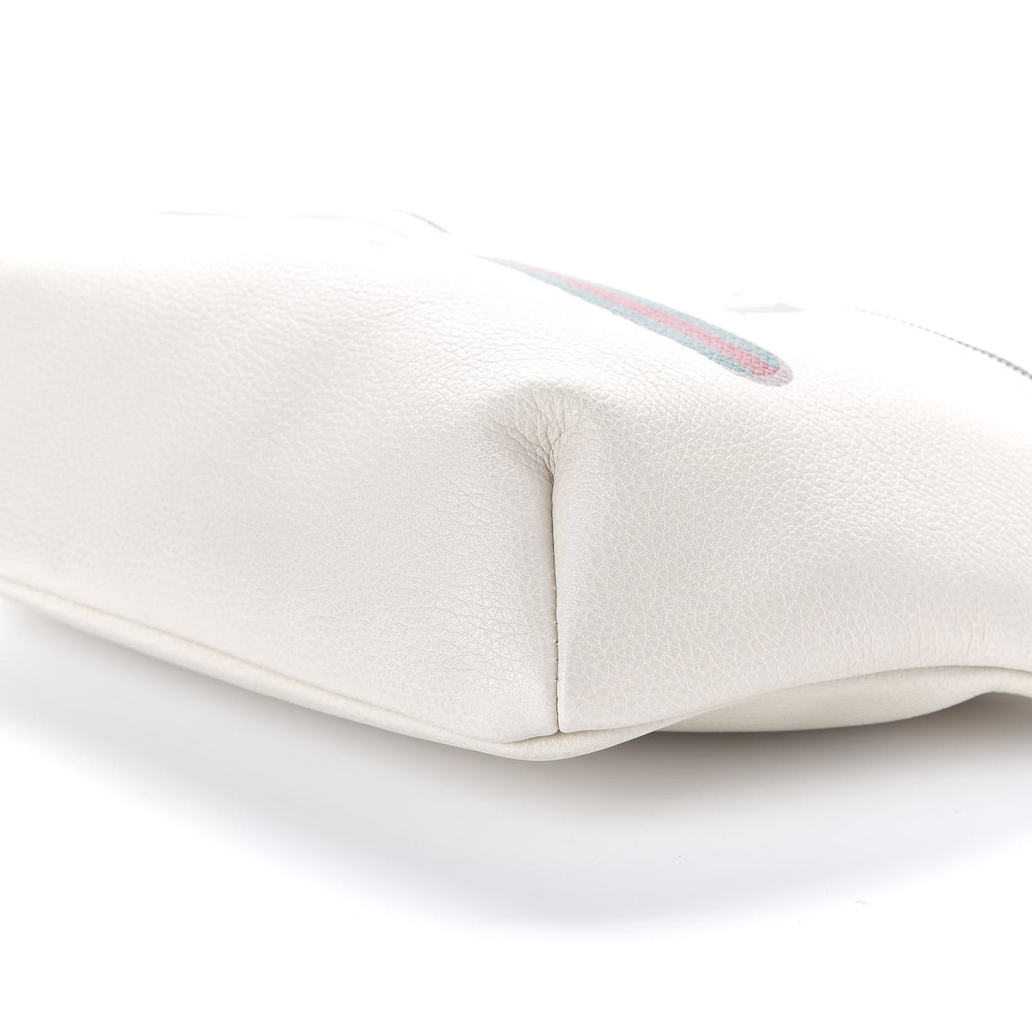Grained Calfskin Logo Belt Bag White