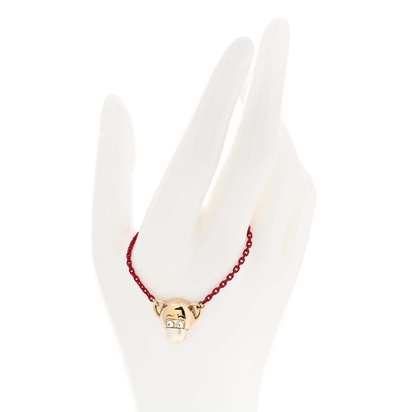 Crystal Pearl Diorelita Chinese New Year Monkey Bracelet Red