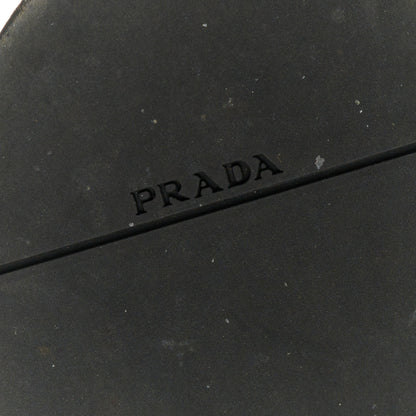 Prada Spazzolato Triangle 40mm Loafer Mules 37.5 Black 9 of 9