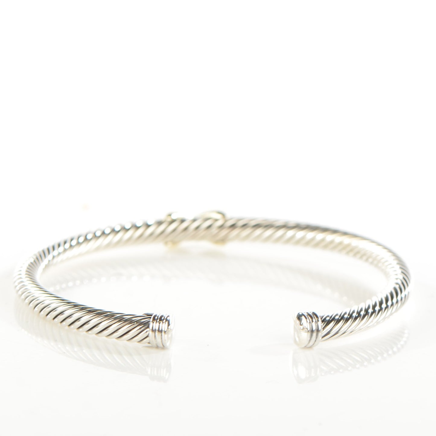 Sterling Silver 18K Yellow Gold 4mm X Station Cable Bracelet