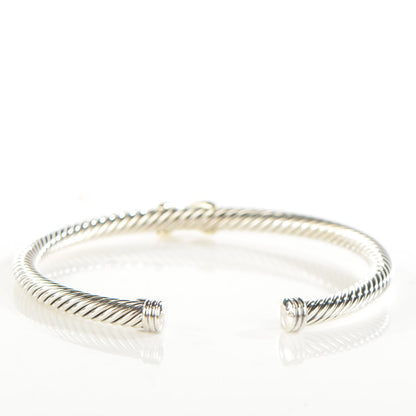 David Yurman Sterling Silver 18K Yellow Gold 4mm X Station Cable Bracelet 3 of 6