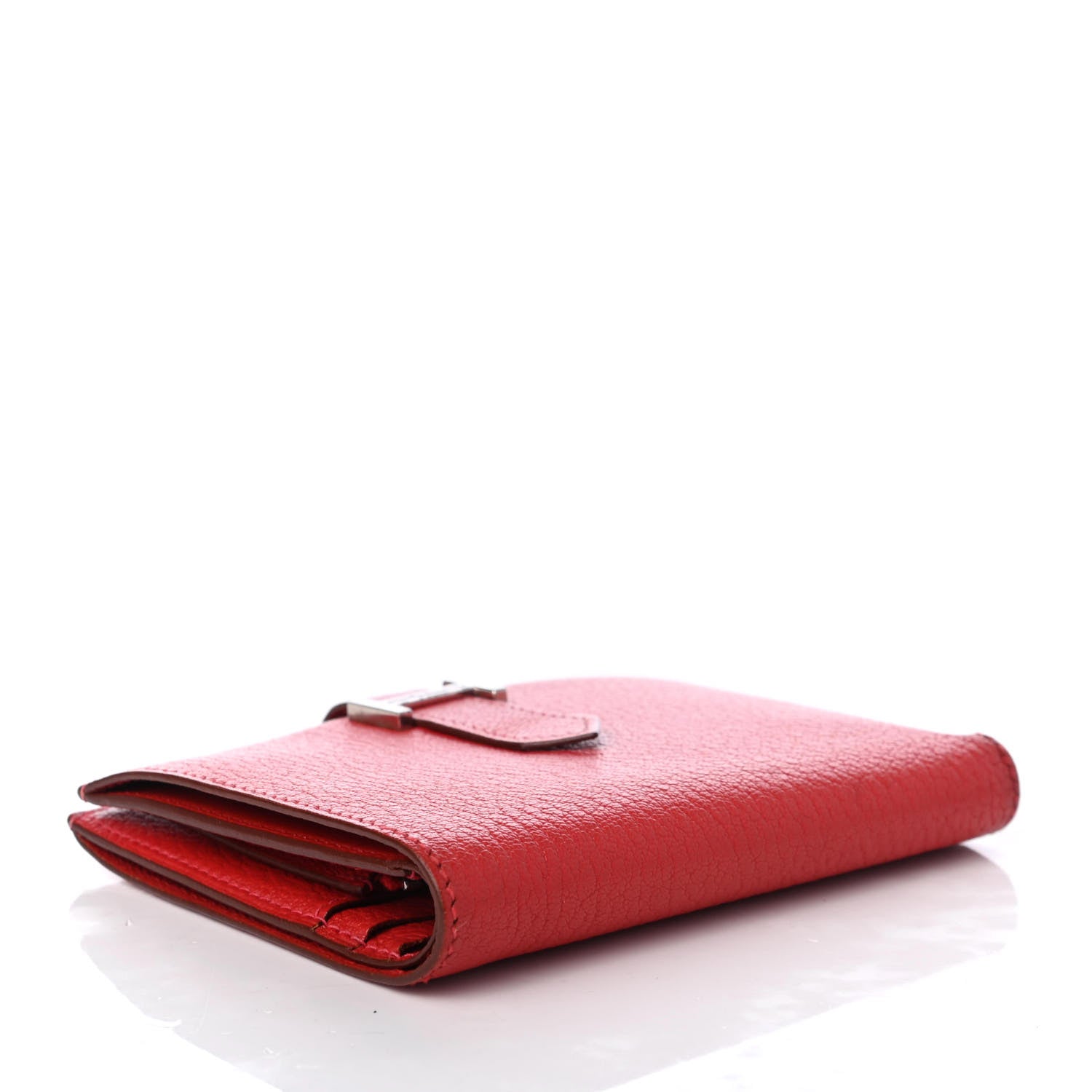 Hermes Chevre Mysore Bearn Compact Wallet Rouge Vif 4 of 8