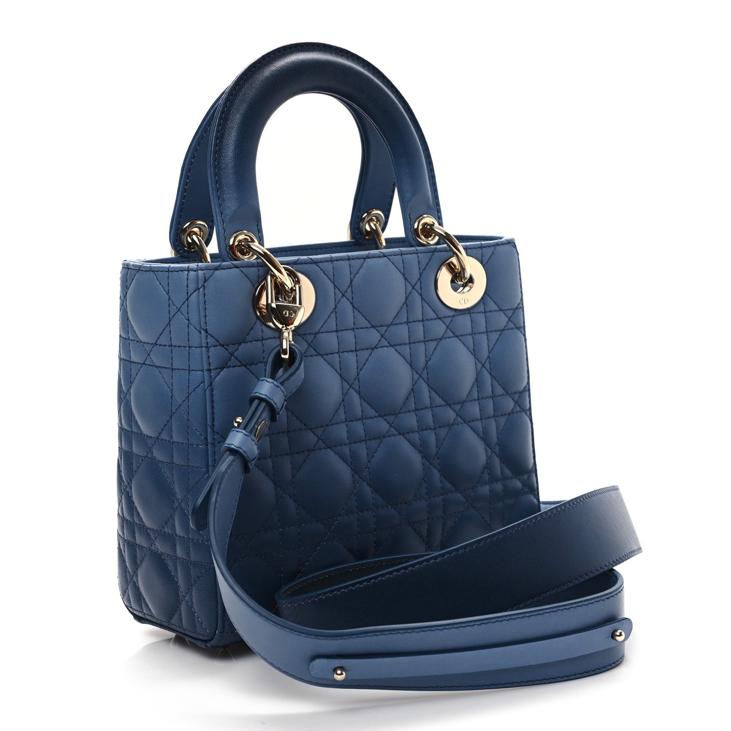 Lambskin Cannage Gradient Small Lady Dior Bleu