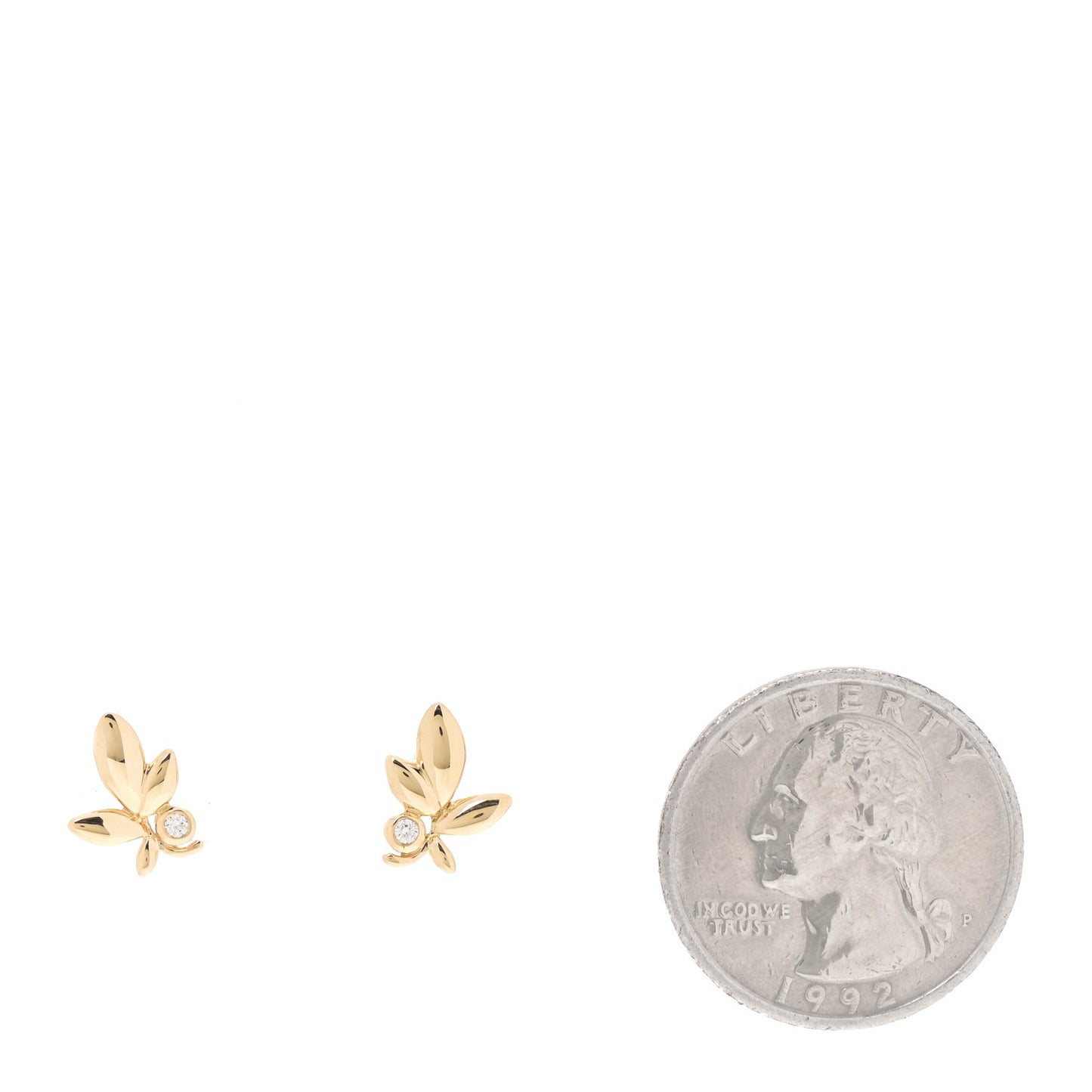 18K Yellow Gold Diamond Paloma Picasso Olive Leaf Earrings