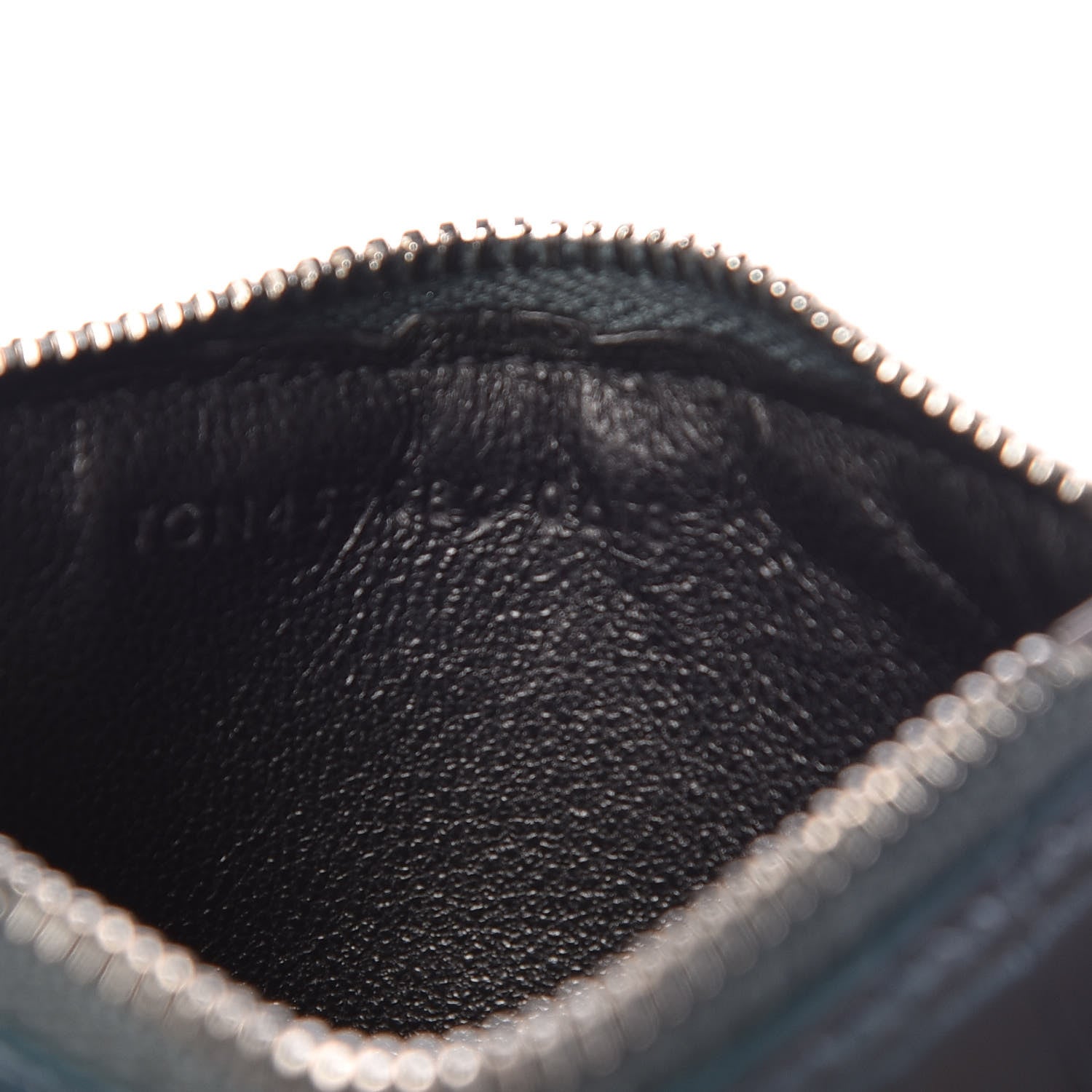 Saint Laurent Calfskin Crocodile Embossed 5 Fragments Zip Card Case Dark Green 7 of 7