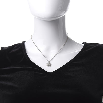 Chanel Crystal CC Necklace Silver 2 of 5