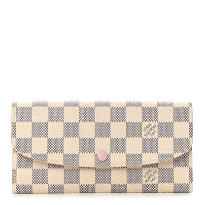 Louis Vuitton Damier Azur Emilie Wallet Rose Ballerine 1 of 6