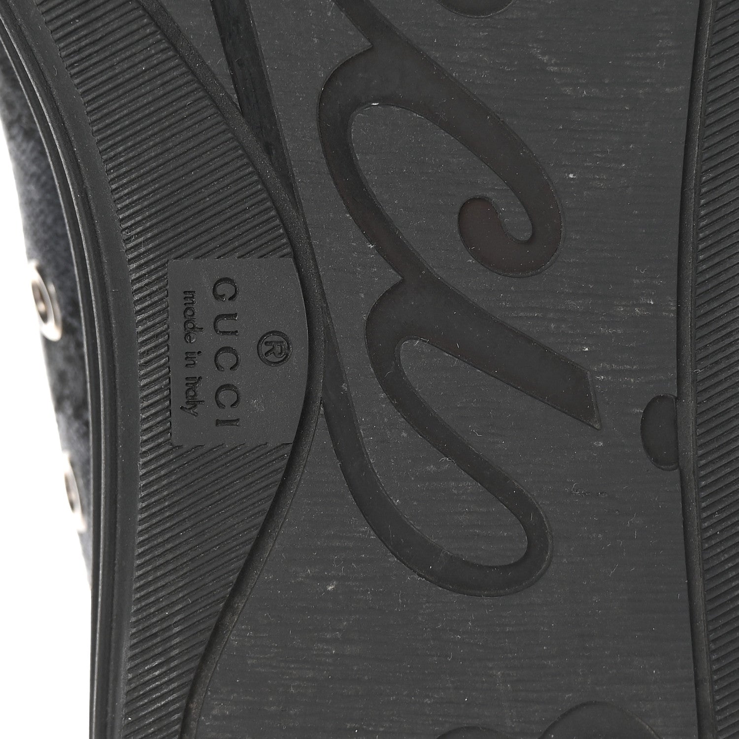 Gucci GG Monogram Calfskin Womens Low Top Sneakers 37 Piombo Black 13 of 20