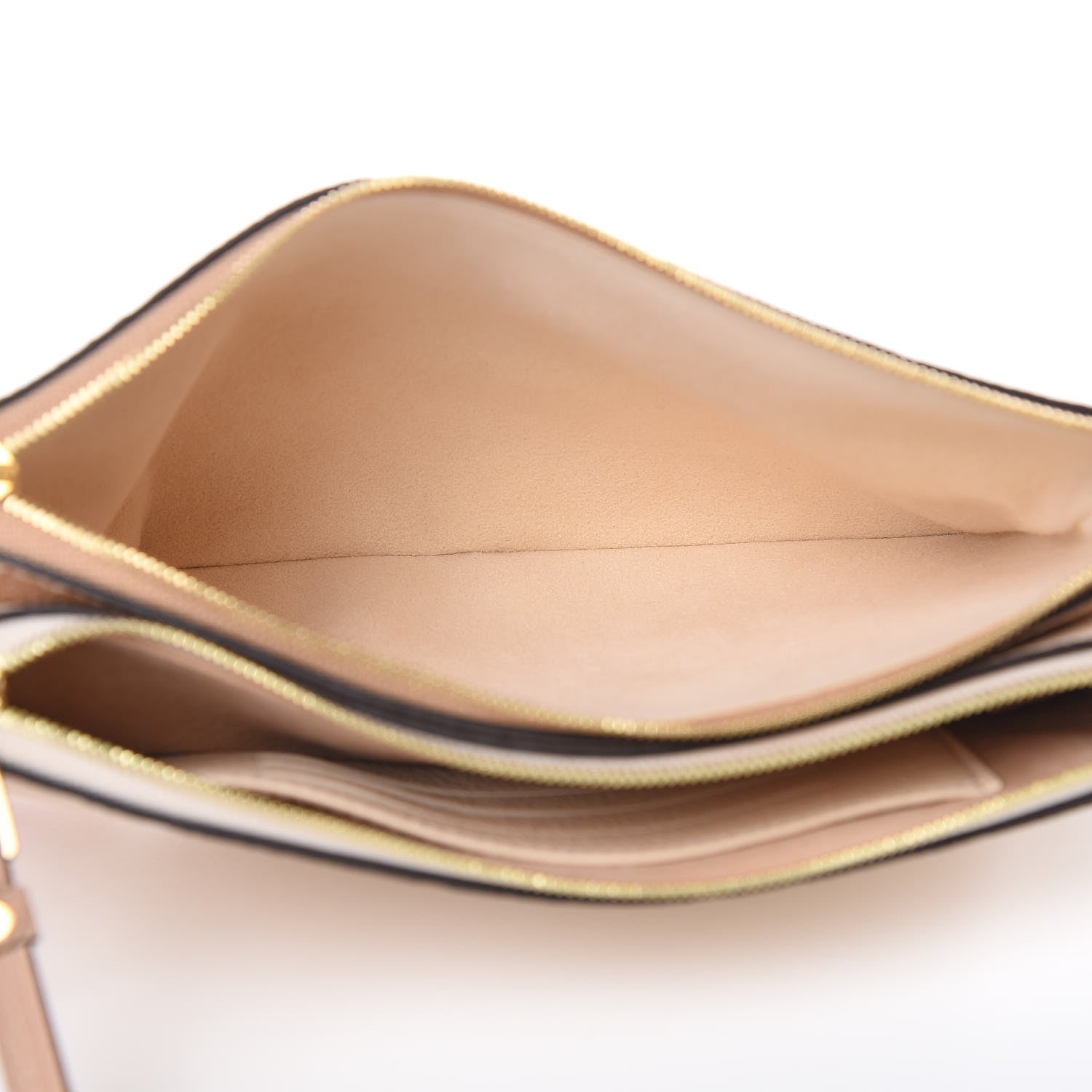 Louis Vuitton Empreinte Double Zip Pochette Beige Rose Creme 6 of 10