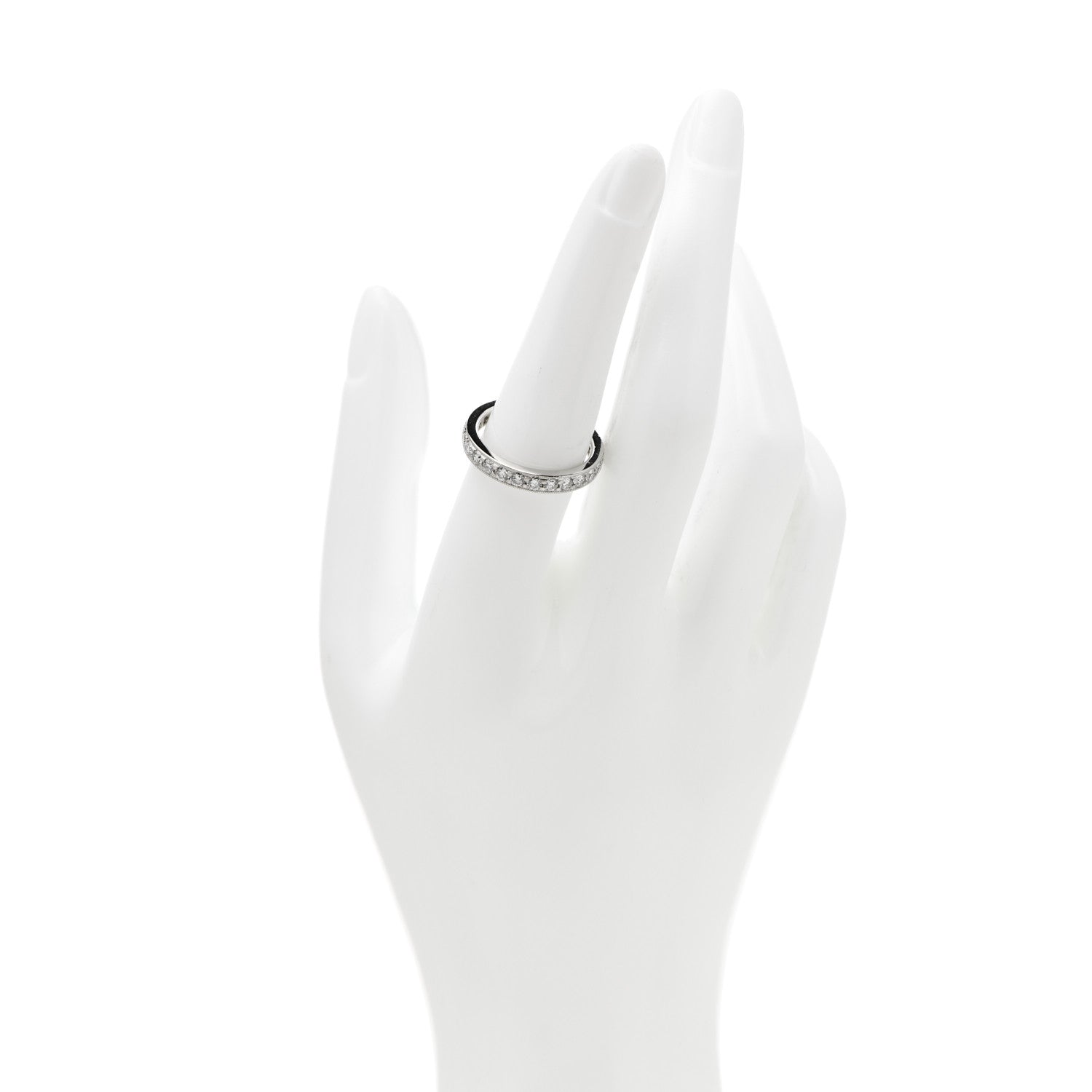 Tiffany Platinum Diamond 3.2mm Legacy Band Ring 56 7.5 2 of 5