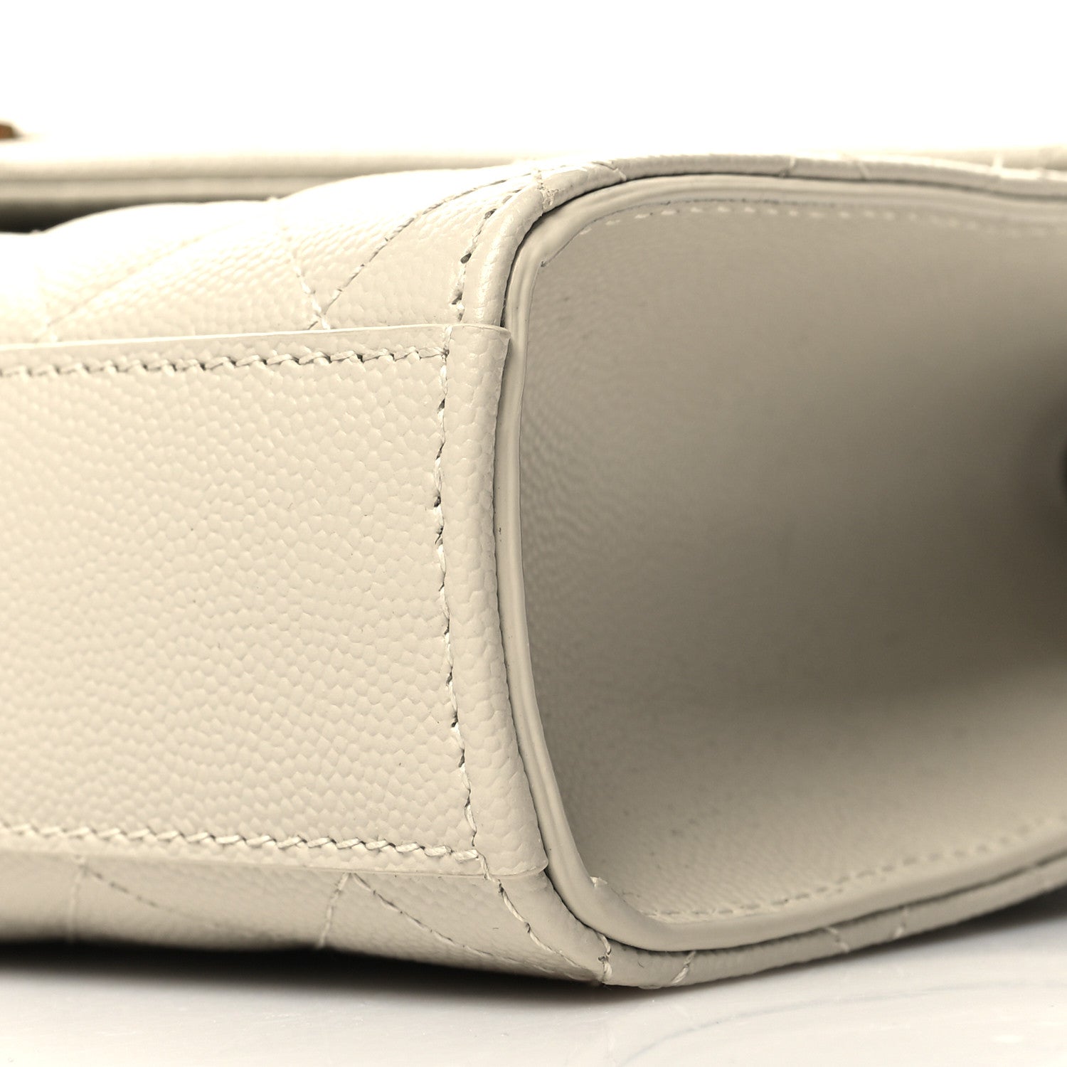 Saint Laurent Grain De Poudre Textured Mixed Matelasse Triquilt Medium Monogram Satchel Crema Soft 17 of 21