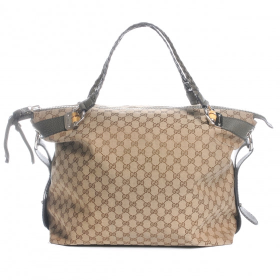 Gucci Monogram Bamboo Bar Large Tote 1 of 8