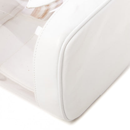 Chanel Calfskin PVC Vanity Cosmetic Case White 5 of 14
