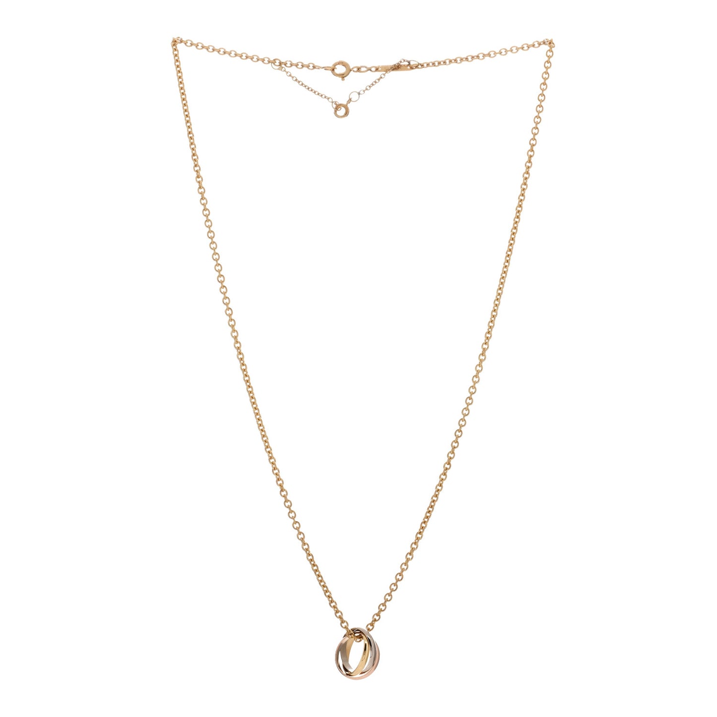 18K Pink Yellow White Gold Baby Trinity Pendant Necklace