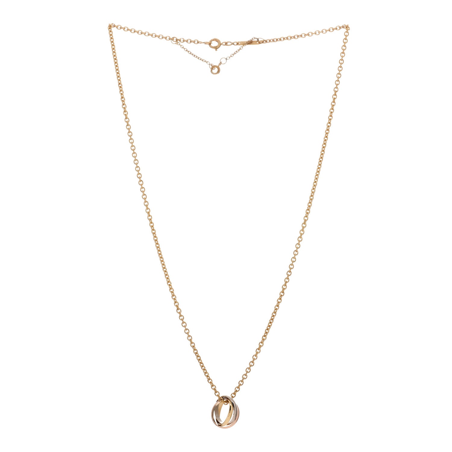 Cartier 18K Pink Yellow White Gold Baby Trinity Pendant Necklace 2 of 3