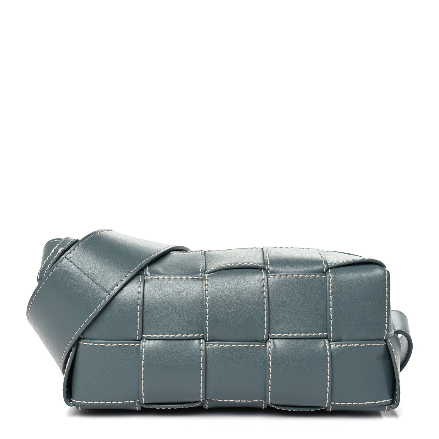 Bottega Veneta Lambskin Maxi Intrecciato Edge Stitch Cassette Shoulder Bag Thunder 1 of 9