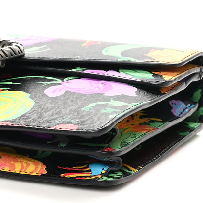 Gucci New Shangai Calfskin Jenny Floral Print Small Dionysus Shoulder Bag Black Pink 10 of 10