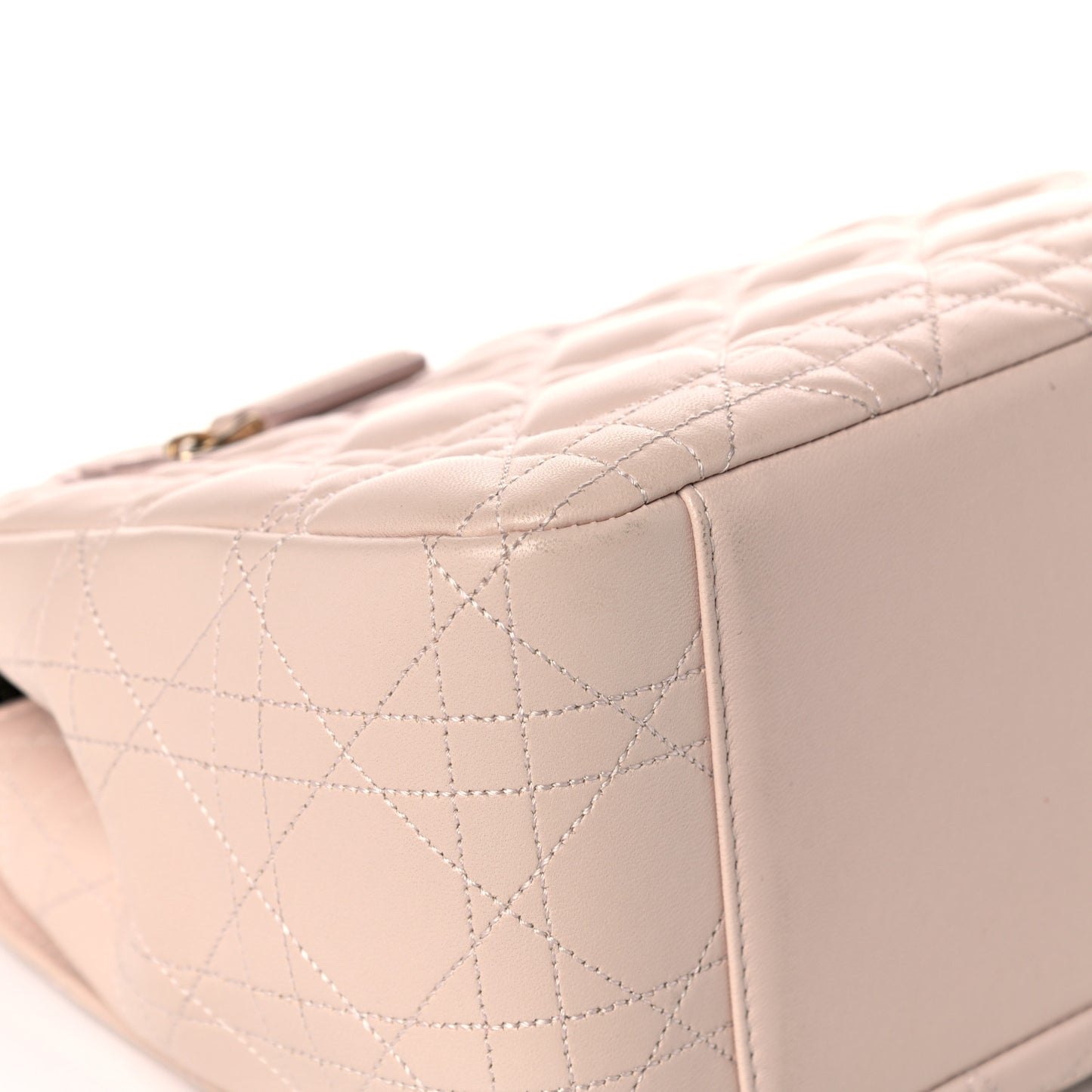 Lambskin Cannage Large Miss Dior Flap Rose Poudre