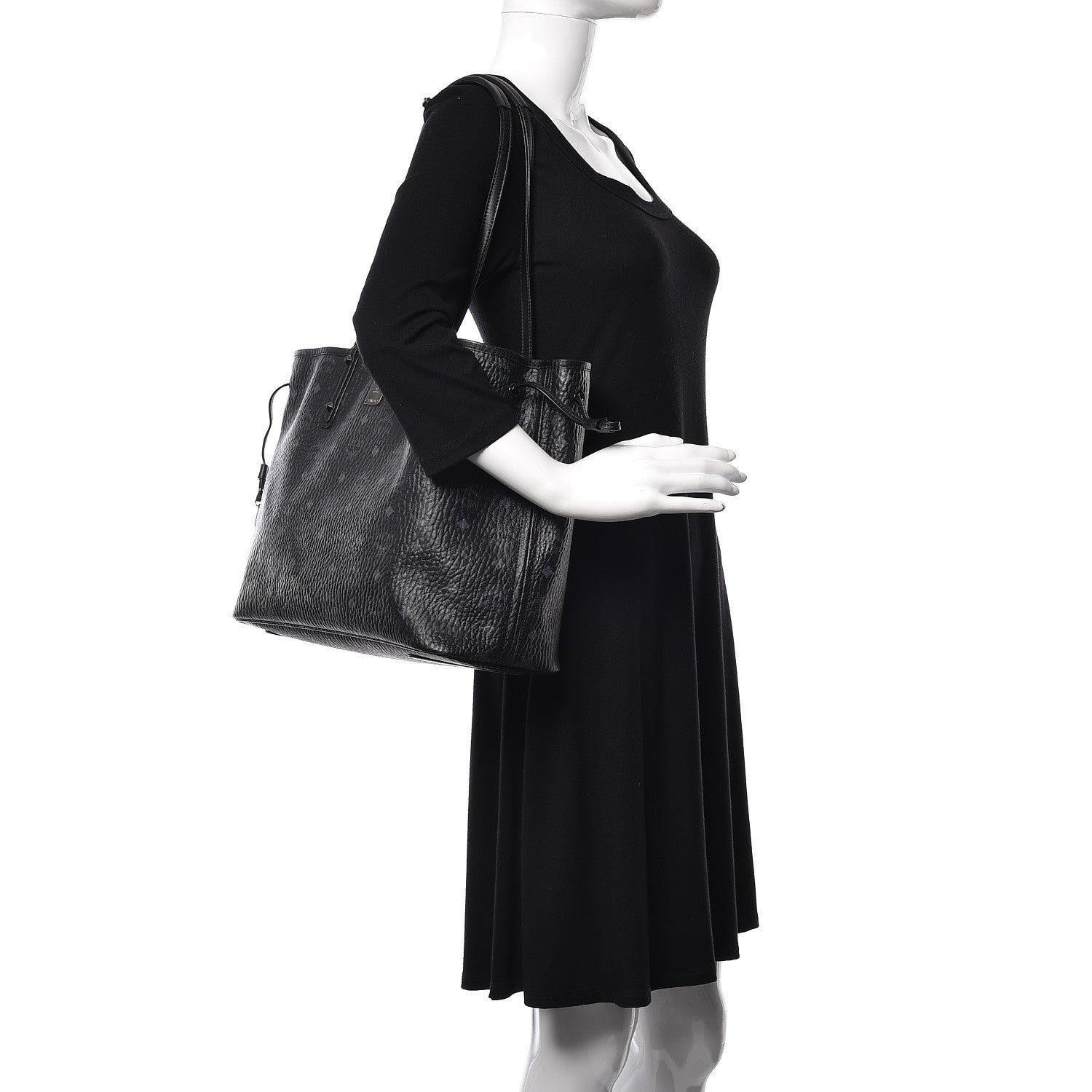 MCM Visetos Medium Project Reversible Shopper Tote Black 2 of 17