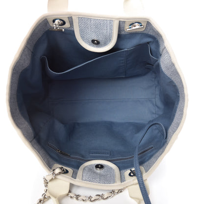 Chanel Woven Straw Large Deauville Tote Blue 8 of 14