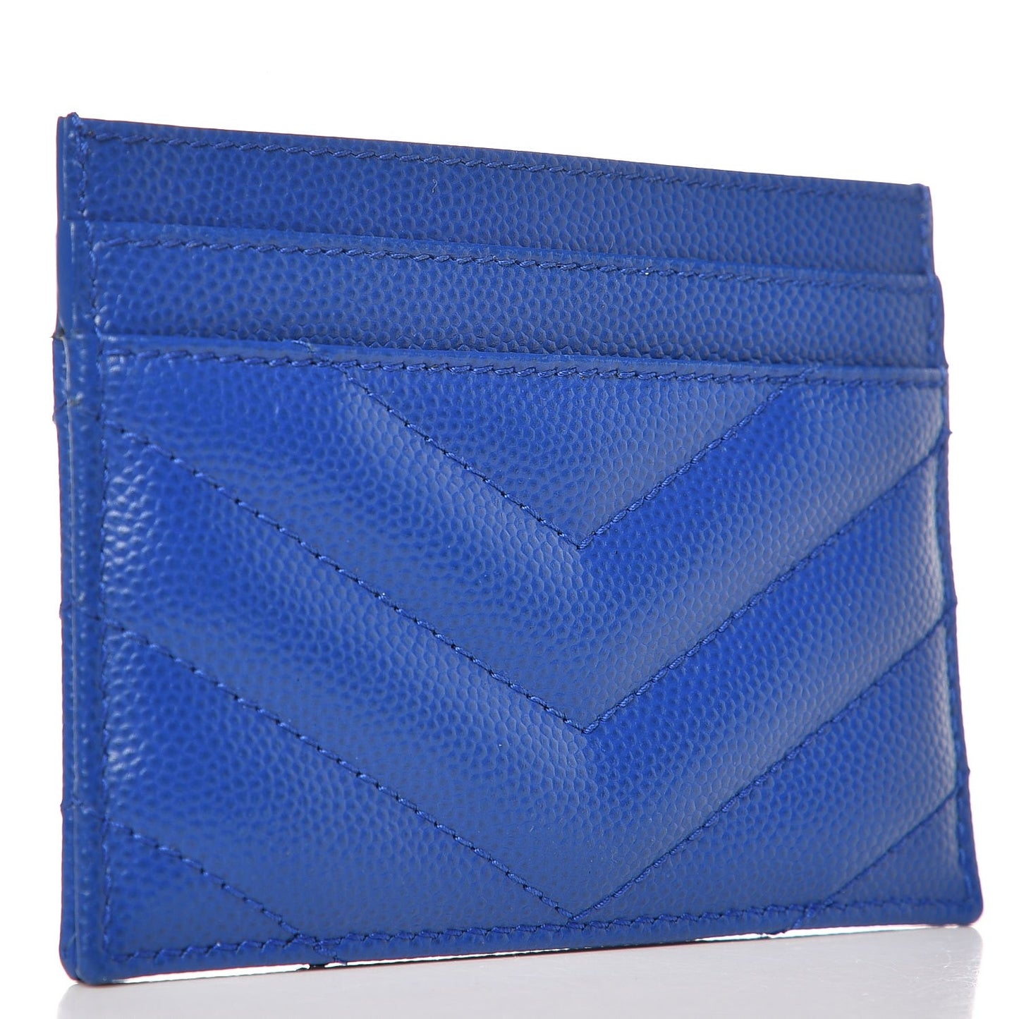 Grain De Poudre Matelasse Monogram Credit Card Case Blue Majorelle