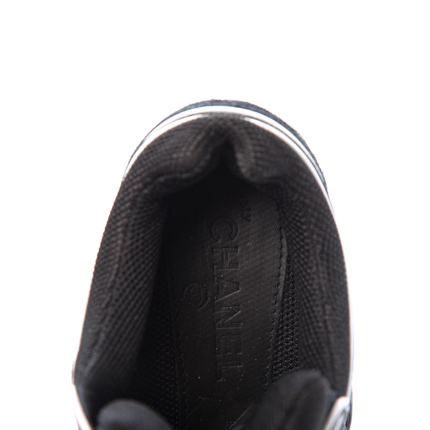 Toile Suede Calfskin CC Sneakers 36 Black White