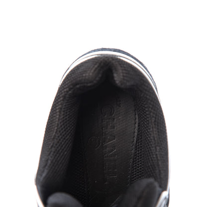 Chanel Toile Suede Calfskin CC Sneakers 36 Black White 7 of 9