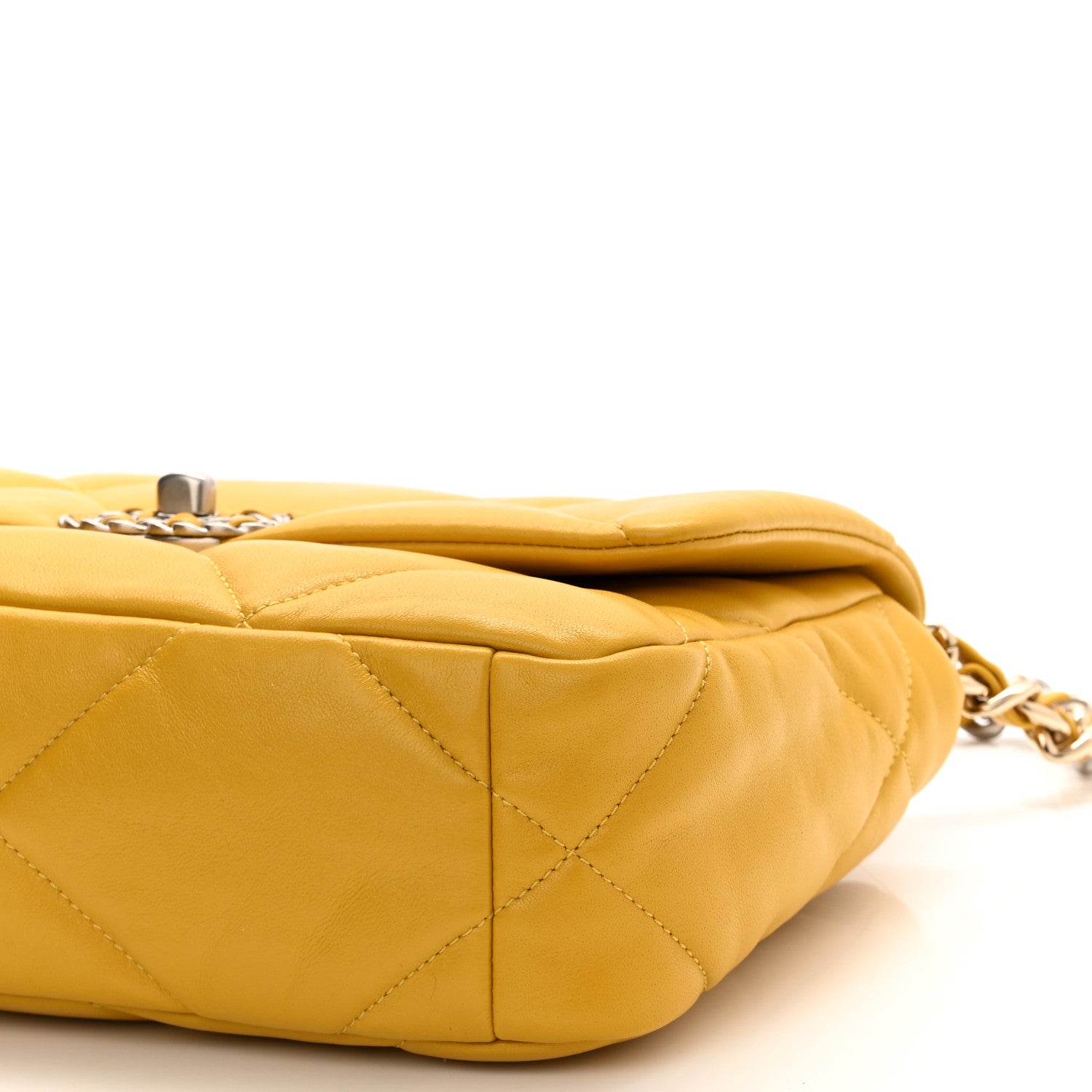 Chanel Lambskin Quilted Medium Chanel 19 Flap Yellow 10 of 11