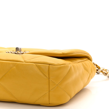 Chanel Lambskin Quilted Medium Chanel 19 Flap Yellow 10 of 11