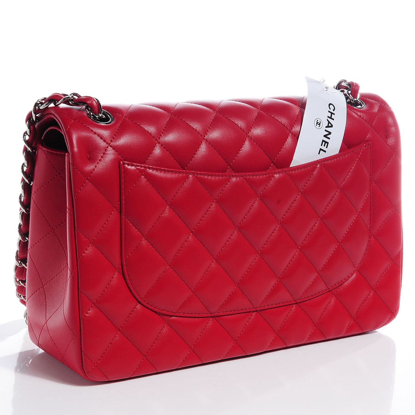 Lambskin Jumbo Double Flap Red