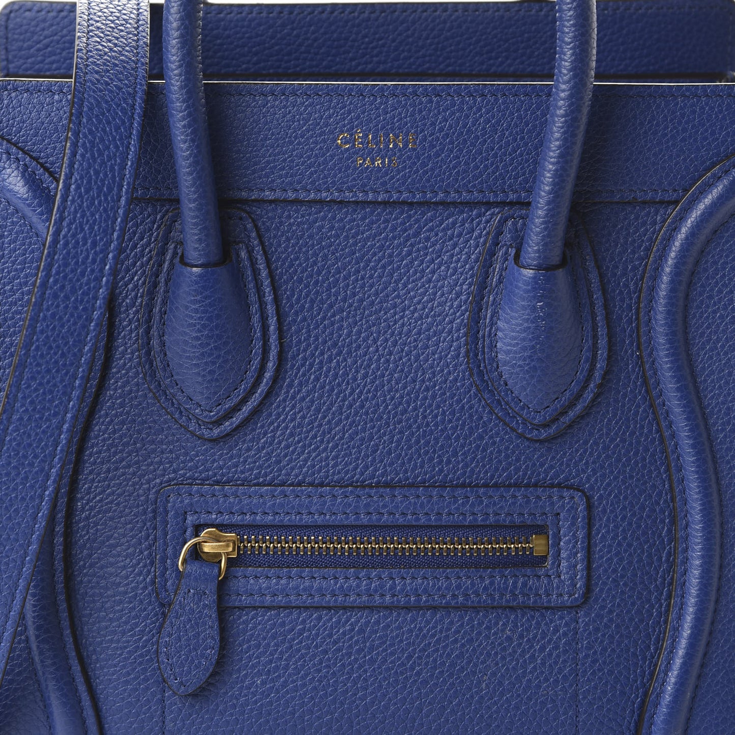 Drummed Calfskin Nano Luggage Indigo
