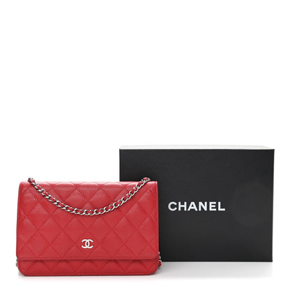 Chanel Caviar Quilted Wallet On Chain WOC Red 16 of 16