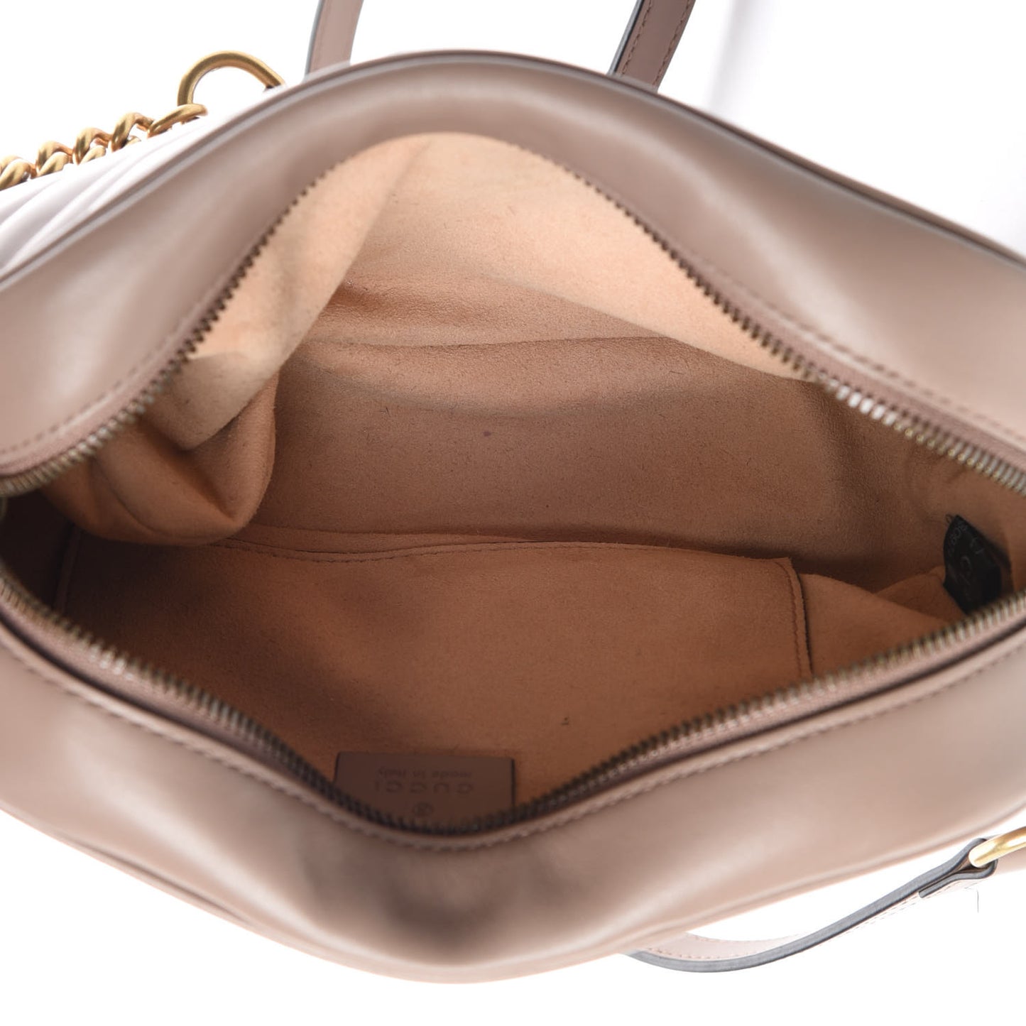 Calfskin Matelasse Small GG Marmont Chain Shoulder Bag Taupe