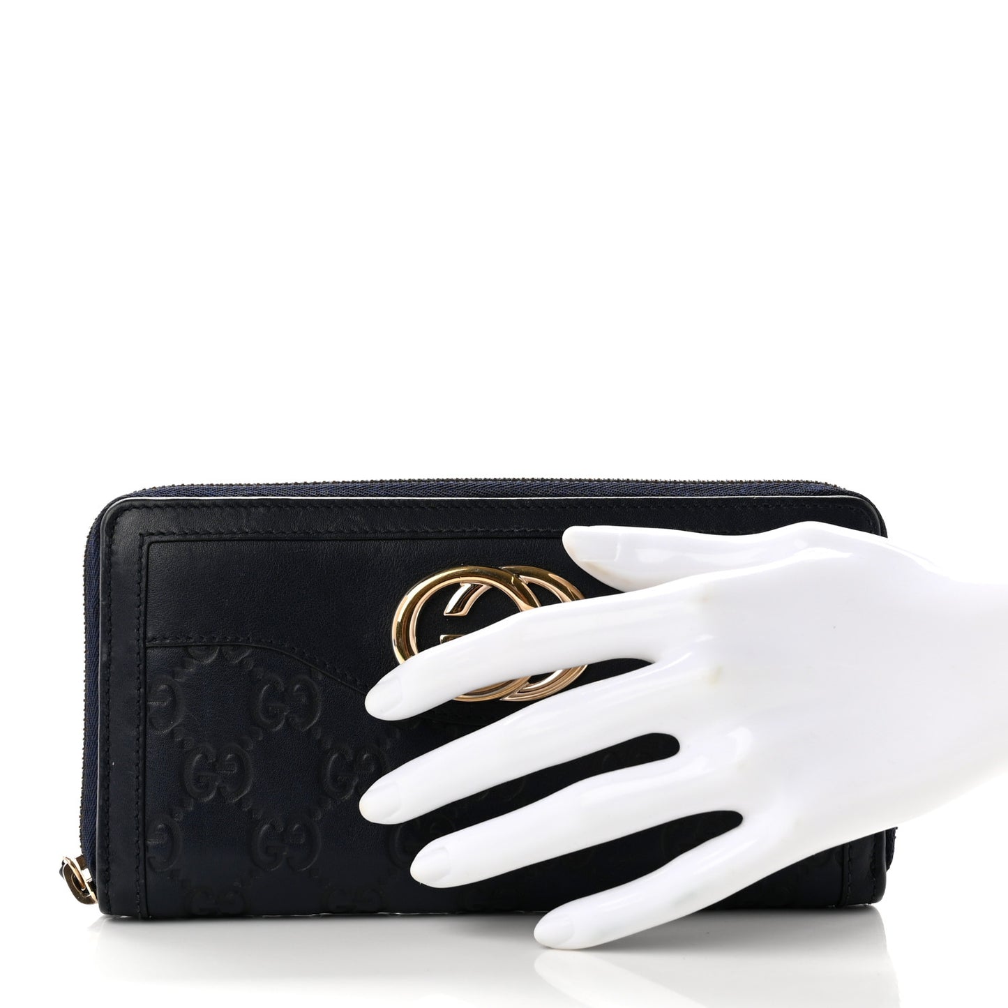 Guccissima Signature Sukey Zip Around Wallet Blue