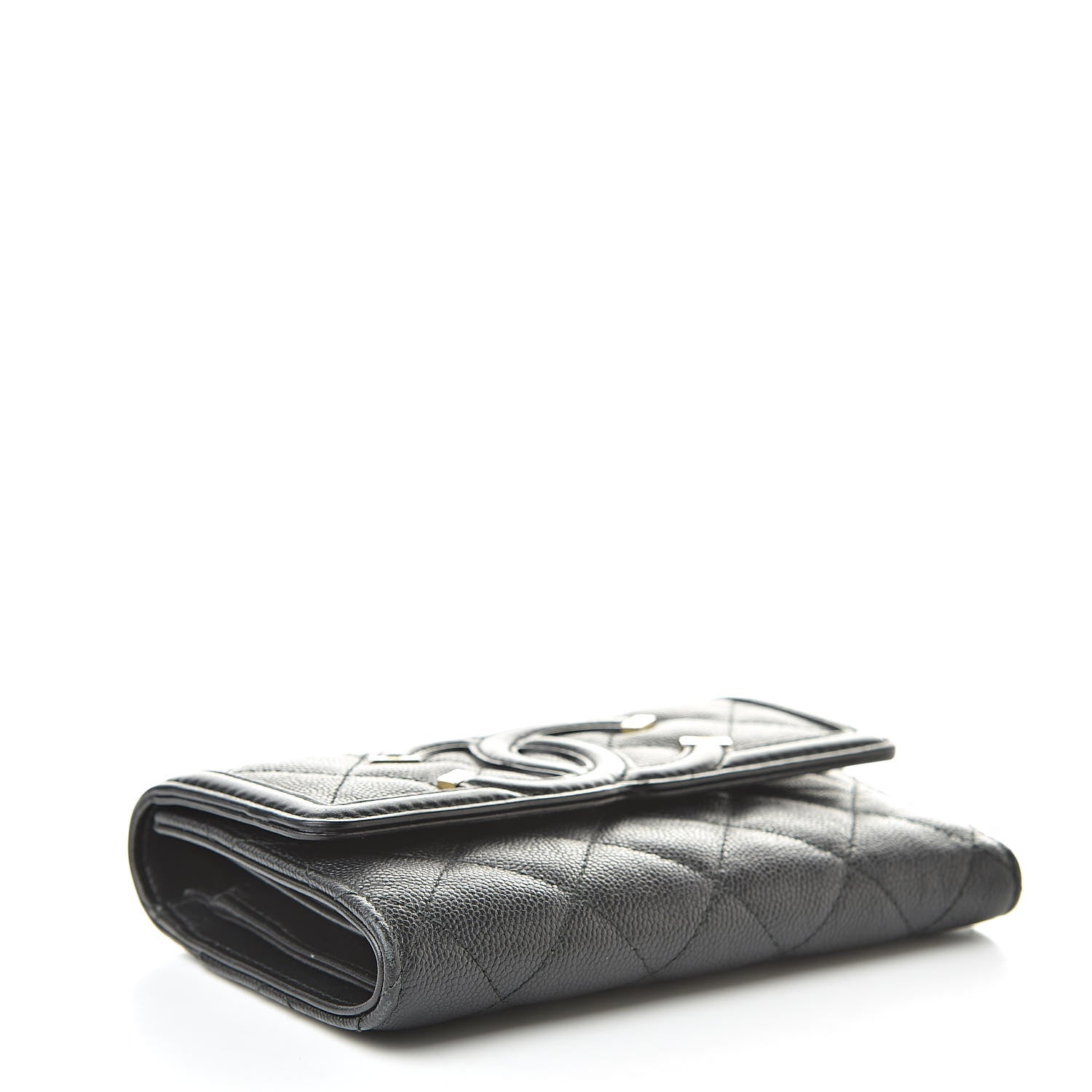Chanel Caviar Quilted Medium Filigree Flap Wallet Black 4 of 9
